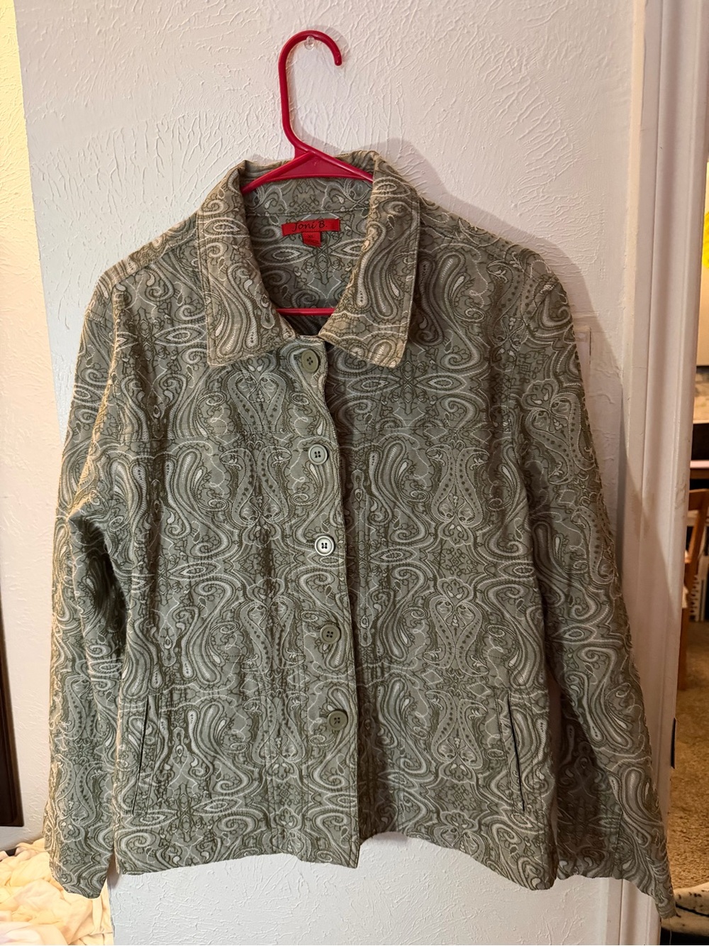 Jones New York Sage Green Paisley Blazer - Picture 6 of 7